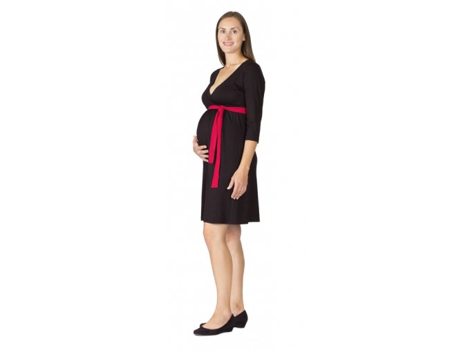 Těhotenské a kojící šaty Rialto Laffaux černé s puntíky 0538 (Dámská velikost 36)