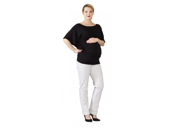 Těhotenské tričko Rialto Cappyra z bambusové viskózy černá 0552 (Dámská velikost 34)