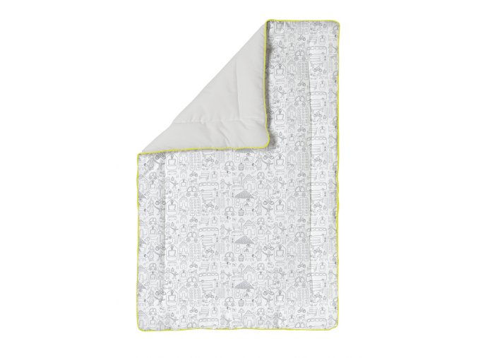 Obdélníková hrací matrace/matrace do ohrádkyObdélníková hrací matrace/matrace do ohrádky BabyDan Square Playpen, 70x100cm, bílo šedo limetková