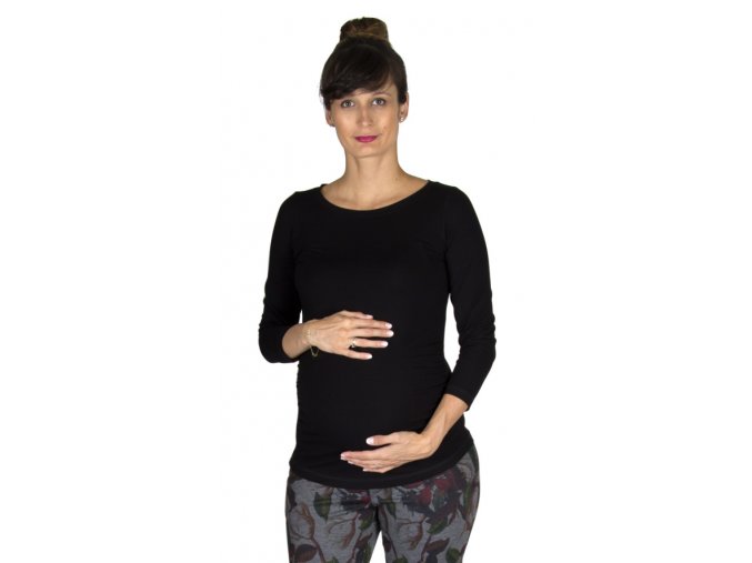 Těhotenské BASIC tričko Rialto Rottie černé 0156 (Dámská velikost 34)