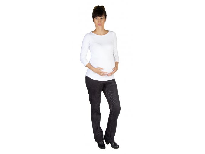 Těhotenské manšestrové kalhoty Rialto Steiny tmavě šedé 19203 (Dámská velikost 36)