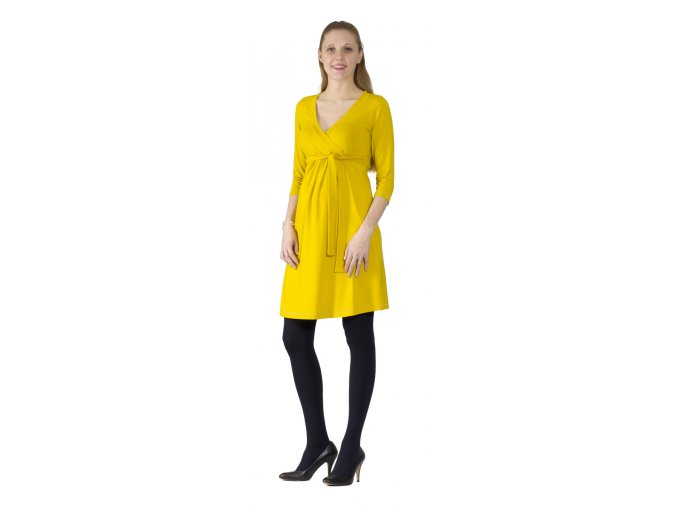 Těhotenské a kojící šaty Rialto Laffaux, curry 0623 (Dámská velikost 36)