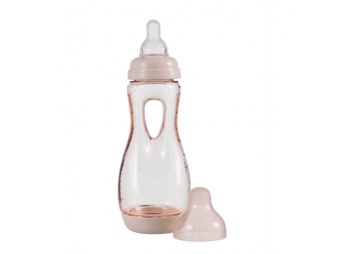 Lehce uchopitelná dětská lahvička Difrax, antikolik, světle růžová, 240ml