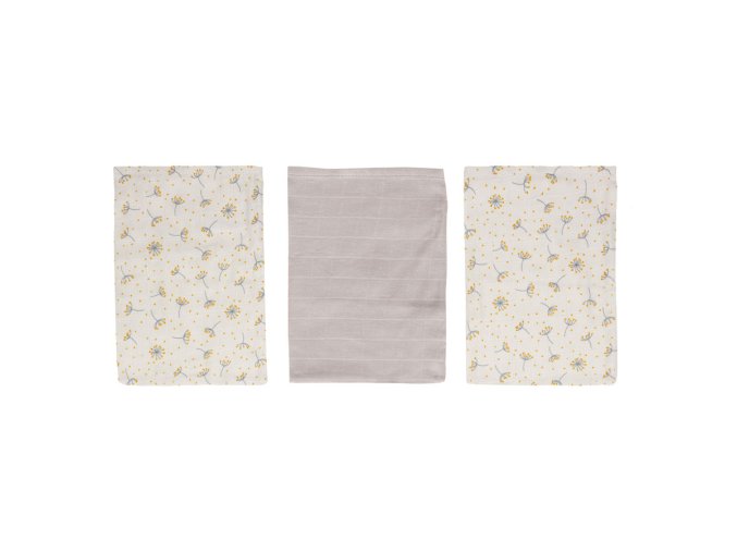 Dětské Mušelínové žínky Bébé-Jou Fabulous Wish Grey 3ks, pro miminko