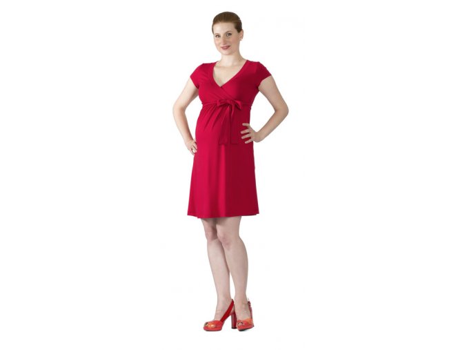 Těhotenské a kojící šaty Rialto Larochette červené 0441