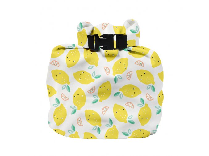 Nepropustná taška na použité plenky nebo plavky Cute Fruit, s citony, žlutá