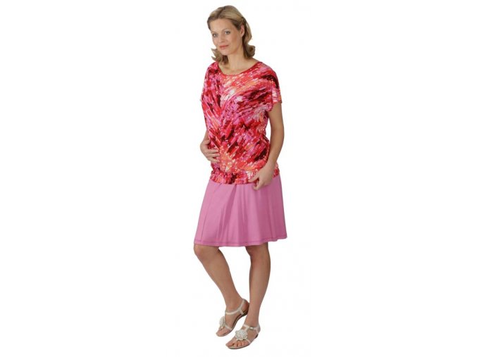 Těhotenské tričko Rialto Court červený potisk 0295 (Dámská velikost 36)
