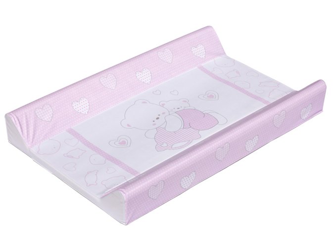 Přebalovací podložka s pevným dnem 80x50cm pro postýlky  Rosa Hearts