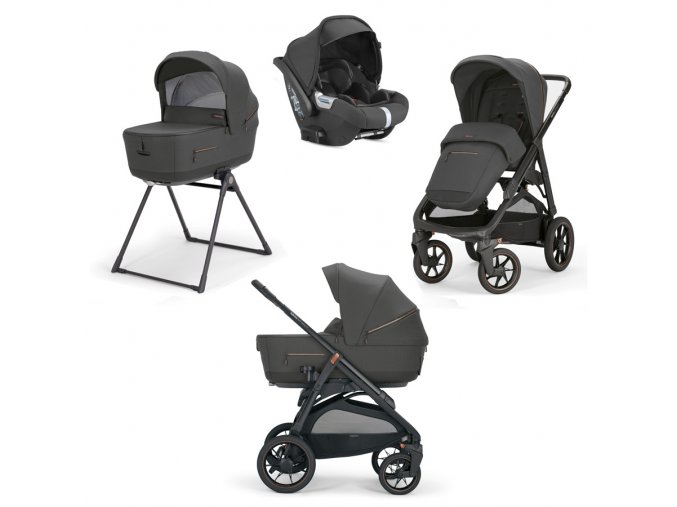 AAE71Q0MGG Kombinovaný kočárek Inglesina Aptica  XT Darwin 4v1 2023 Magnet Grey do města i do terénu grafitový tmavošedý