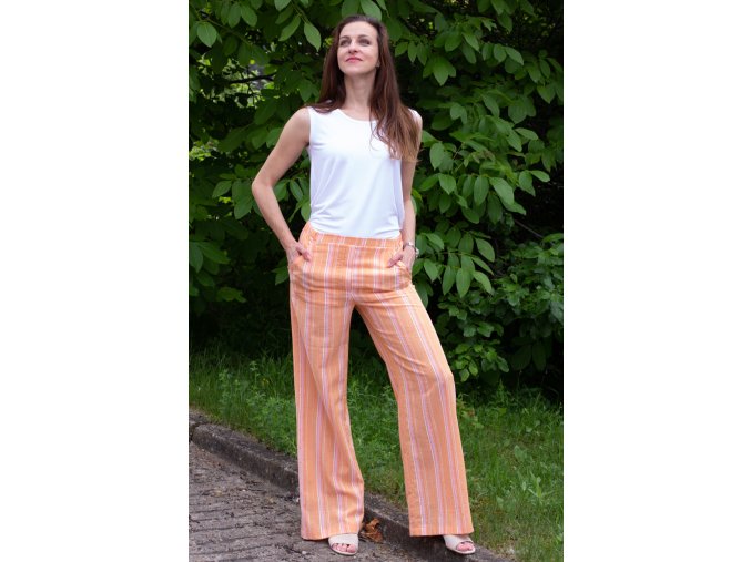 Dámské letní bavlněné kalhoty Campur oranžové 5399