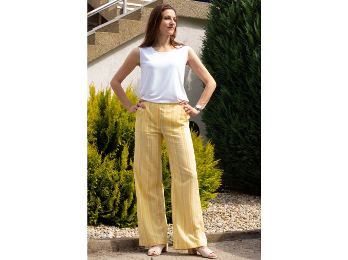 Dámské letní bavlněné kalhoty Campur žluté 5400