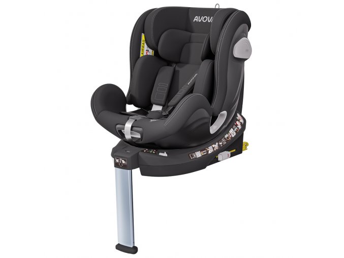Avova Swan-fix I-SIZE 2025 Pearl Black 40-125cm, Tato autosedačka je vhodná od narození a má prodloužené použití až do 25 kg (skupina 0/1/2). Německá dětská autosedačka AVOVA Swan-Fix i-Size je správnou volbou pro pohodlí, bezpečí a možnosti otáčení o 360 stupňů, které poskytuje.