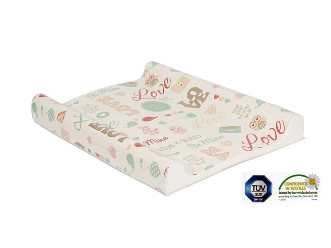 Přebalovací podložka, pevné dno 50x80, 32 LOVE