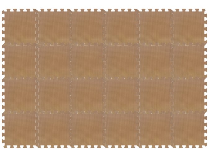 Dětský hrací koberec z pěnových puzzlí hnědý Set24brown, tlouštka 1,4cm, hnědé