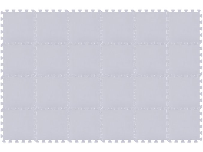 Světle šedý dětský hrací koberec z extra silných pěnových puzzlí Set24 light grey, výška 1,4cm