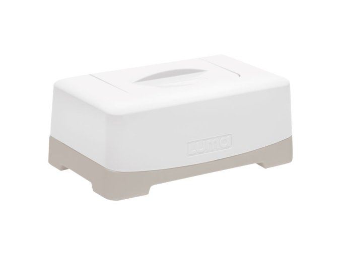 L229001 Box na vlhčené ubrousky LUMA White bílo krémový, lehce uzavíratelný - jen jedním prstem, aby se předešlo vysychání ubrousků.