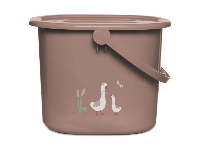 Kyblík na pleny s víkem Bébé-Jou Dear Goose, Hnědá