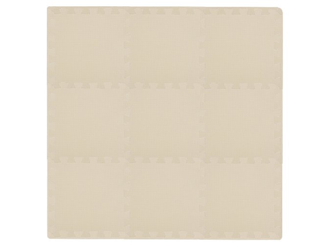 Silná béžová hrací podložka z pěnových puzzlí s okrajem Light Beige 92x92 cm