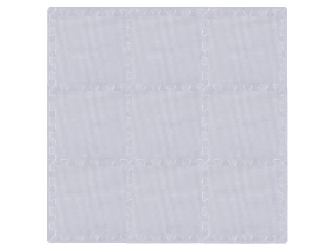 Světle šedý hrací koberec z pěnových puzzlí s rovným okrajem 92x92x1,4cm  silver