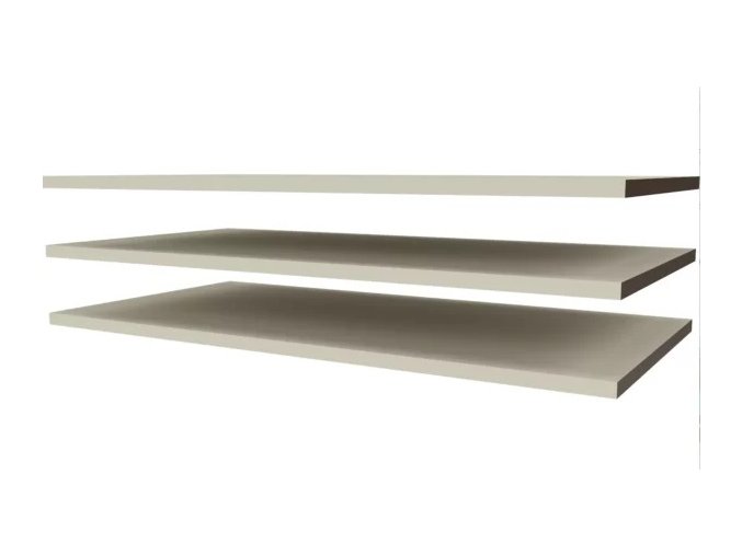 Poličky 3 ks k třídílné/dvoudílné skříni Faktum Sienna Cashmere