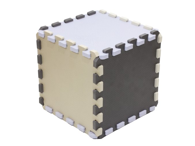 Pěnová puzze kostka - silver, beige, grey