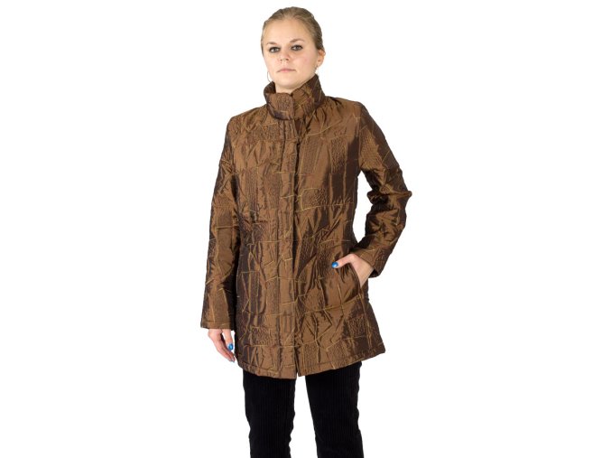 Lehčí dámská zimní bunda měděně hnědé barvy, Rialto.