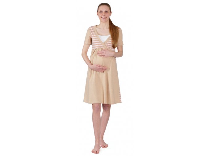 Těhotenská a kojící noční košile z organické bavlny. 