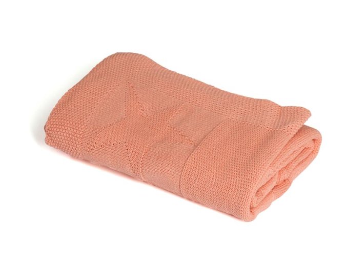 Pletená deka bavlna,růžová,hvězdy, Rialto Baby
