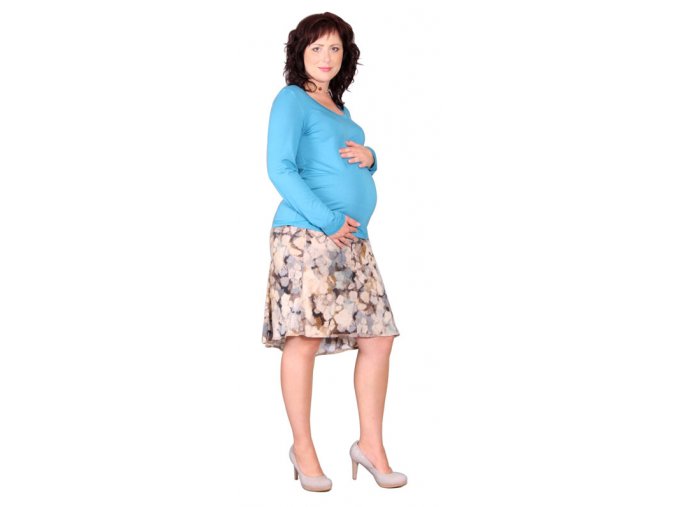 Těhotenská sukně Rialto Beers šedomodrý vzor 0356