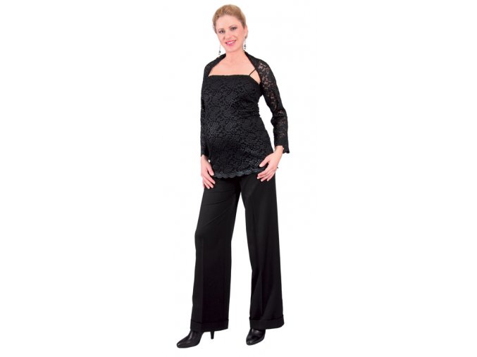 Těhotenské slavnostní kalhoty Rialto SACHY černé 0162 (Dámská velikost 50)
