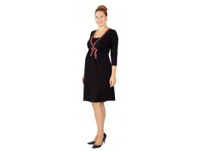 Těhotenské a kojící šaty Rialto Lovdaun černá 0156 (Dámská velikost 42)