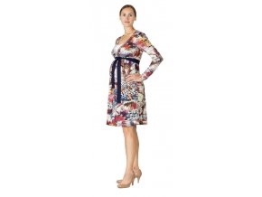 Těhotenské a kojící šaty Rialto Lovende hnědomodré 0533 (Dámská velikost 36)