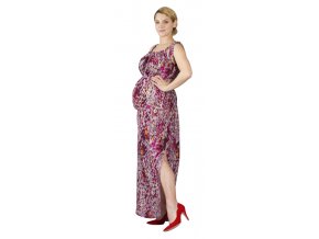 Těhotenské šaty Rialto Lenou šedorůžová tygr 0407 (Dámská velikost 36)