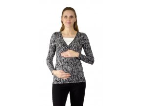Těhotenské a kojící tričko Rialto Devin, šedá s puntíky 0611 (Dámská velikost 34)