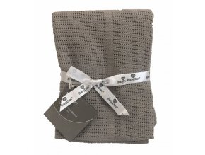 Dětská háčkovaná bavlněná deka Babydan Grey, 75x100cm, šedá