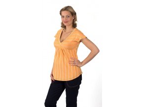 Těhotenské tričko Rialto Doncols oranžové pruhy 7816 (Dámská velikost 36)