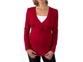 Těhotenské a kojící tričko Rialto Daun červené 0441 (Dámská velikost 34)