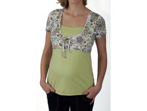 Těhotenské a kojící tričko Rialto Duvy bílá-tisk 0185 (Dámská velikost 36)