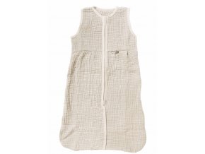 Spací vak Bébé-Jou Fabulous Pure Cotton Sand 90 cm bavlněný mušelín krémový