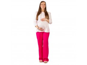 Těhotenské kalhoty Rialto Chicio lněné růžové 01246
