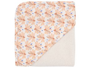 Dětská froté osuška s kapucí LUMA - Flowerfever Nude růžováL01051 01