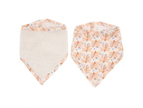 L01851 Bandana slintáček LUMA 2ks - Flowerfever Nude růžový broskvový