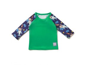 Dětské tričko do vody s rukávem Ocean, 0-6 měsíců modré zelené