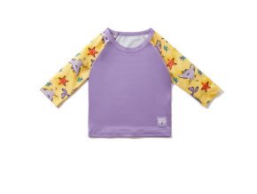 Dětské tričko do vody s rukávem Sand, 6-12 měsíců fialové béžové