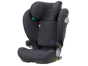 Modře proštepovaná německá autosedačka Avova SORA-FIX je schválena od 100-150cm výšky (3-12let). Vítěz Reddot Design Award 2026