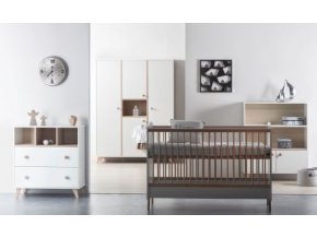 2-dílná sestava dětského pokoje Faktum Colette White v bílé barvě částečně z masivu v přírodní, rozbaleno z výstavy- akční cena!