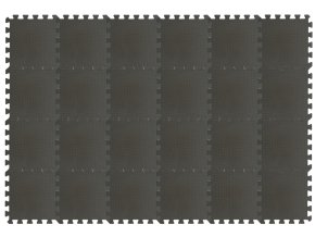 Šedý hrací koberec z pěnových puzzlí 6x4Set24 grey, tlouštka 1,4cm
