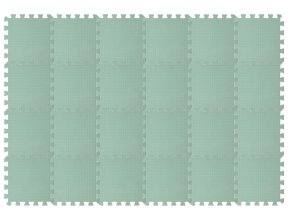 Hrací koberec 180x120cm tvořený pěnovými puzzlemi světle zelené barvy 6x4Set24 light green, tlouštka 1,4cm