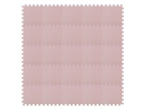 Světle růžový hrací koberec z pěnových puzzlí 150x150cm, 1,4cm vysoké