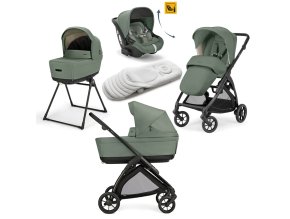 Kočárek Inglesina Electa Darwin Recline 2025 Murray Green šedozelený s polohovací autosedačkou , welcome pad, stand upem, lehký kočárek
